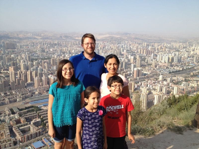 Our first Sunday together back in Lanzhou, from more than 1,000 ft above the city!