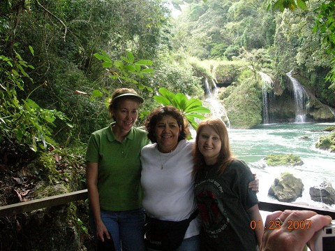 Abbe, Val and Cheri at Champey