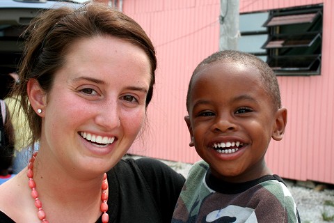 Hannah and Jonathan in the Rainbow Village