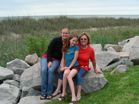 Emily, Mom, & Me at the beach