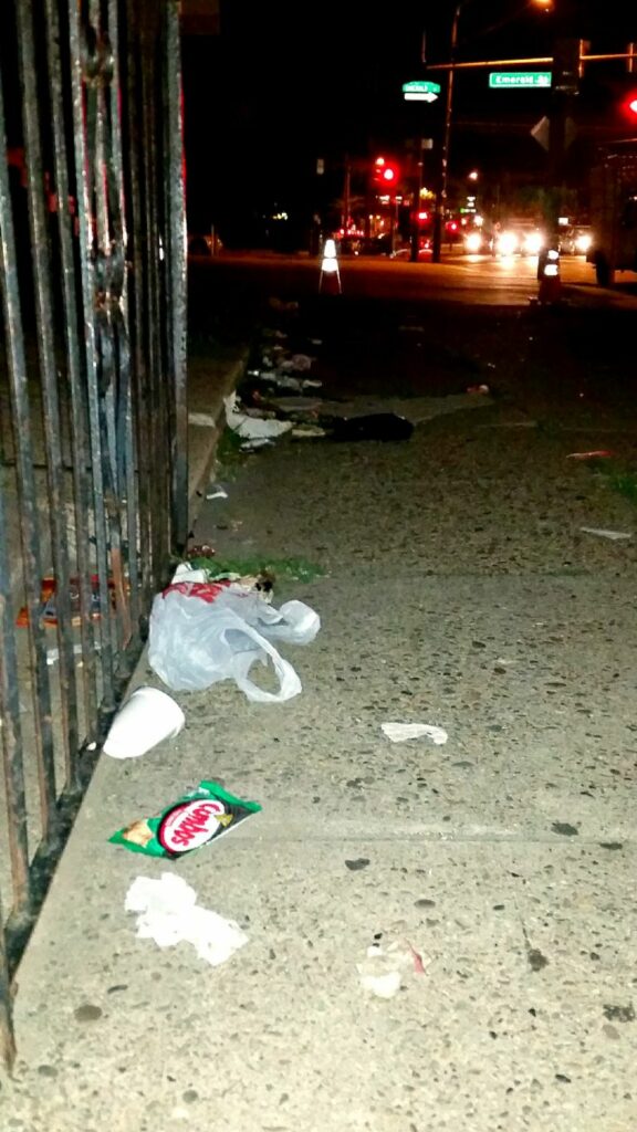 The sidewalk on Allegheny Ave in Philly. 