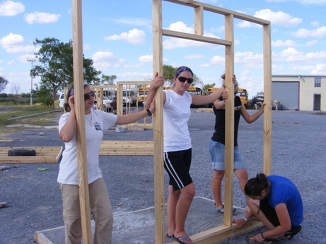 our first wall going up