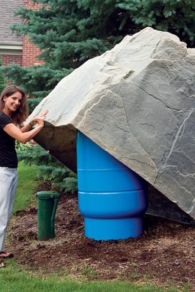 fake rocks in the garden