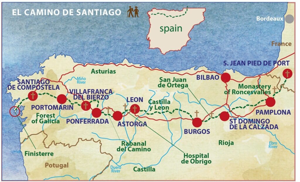 Image result for camino de santiago map