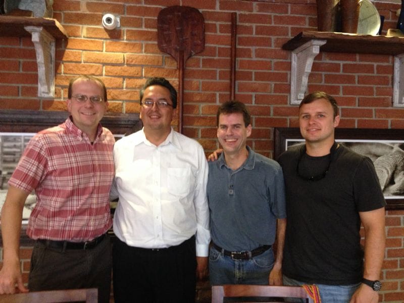 Walt, local Guate Pastor, Steve, and I